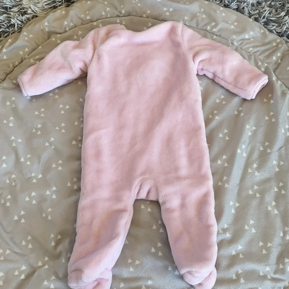 ABSORBA Baby Girl Pink Fleece Onesie Footie Size 6 Months